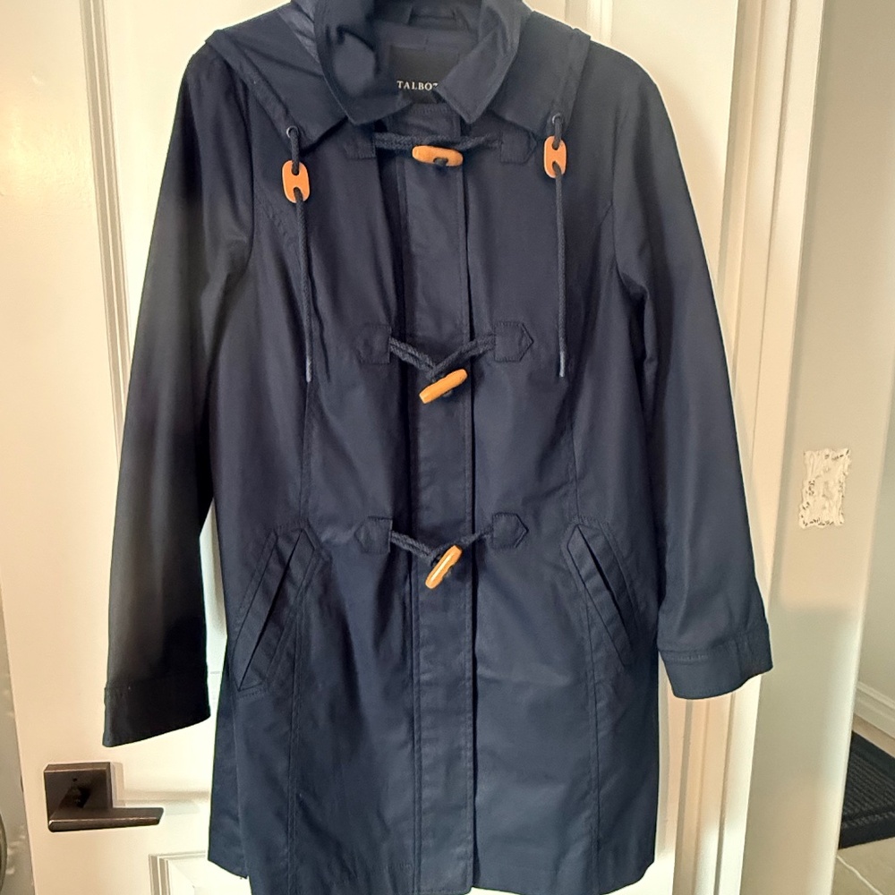 Talbots Navy Nautical Style Trench Jacket Sz. Medium